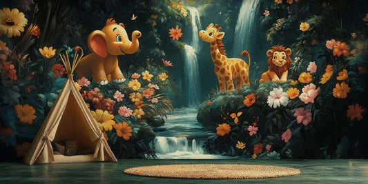 Safari Friends wall mural - XWALLX