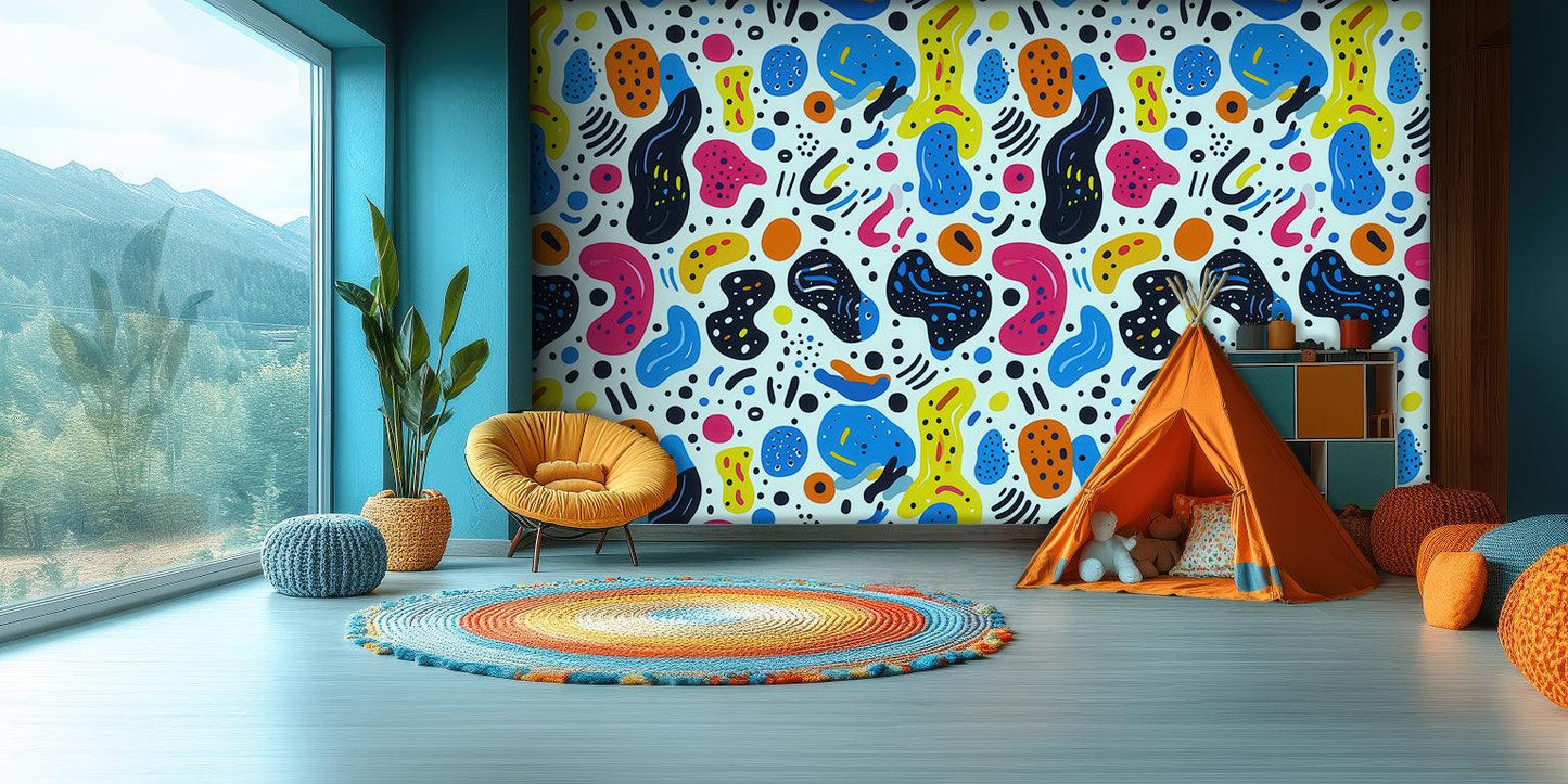 Playful Abstract wall mural - XWALLX