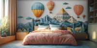 Children’s wallpaper mural for a playful bedroom or playroom wall