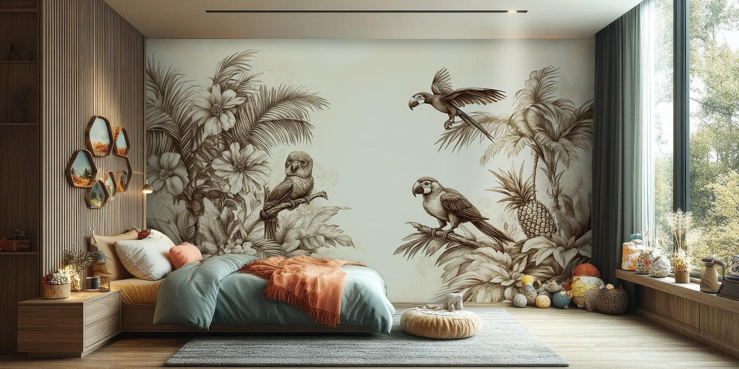 Vintage Tropical Jungle wallpaper mural - XWALLX