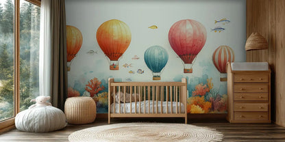 Undersea Balloon Adventure wallpaper mural - XWALLX