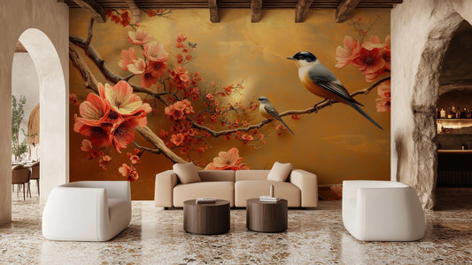 Red Blossom wall mural - XWALLX