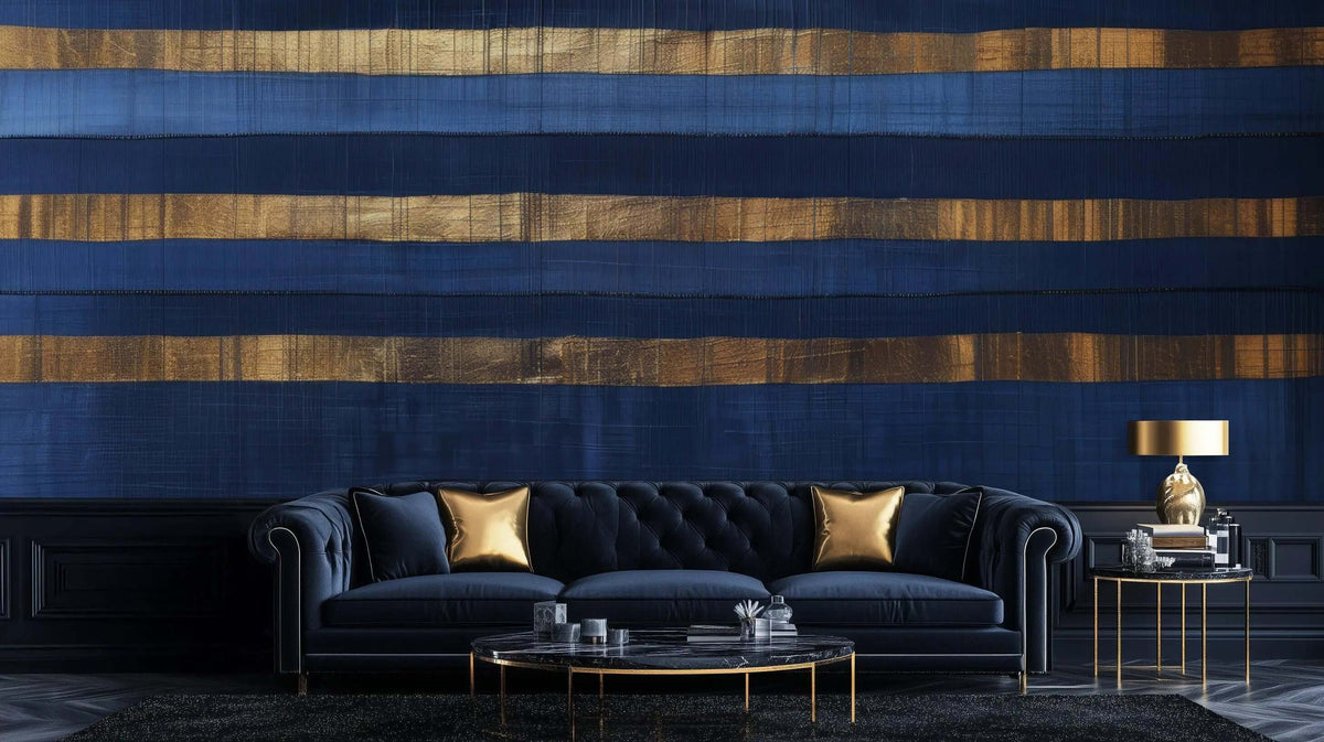 Blue and Gold Wallpaper Mural