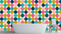 Vibrant pruple Circular multi color Patterns wall mural 