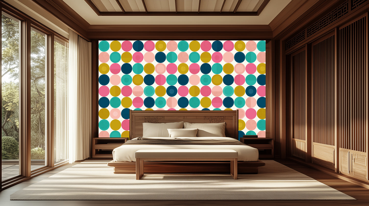 Vibrant Circular Patterns wallpaper mural - XWALLX