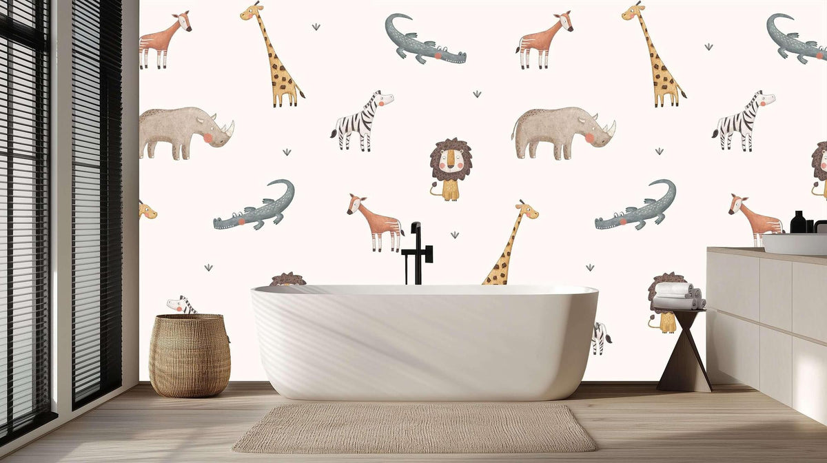 Whimsical Safari Animals wall mural - XWALLX