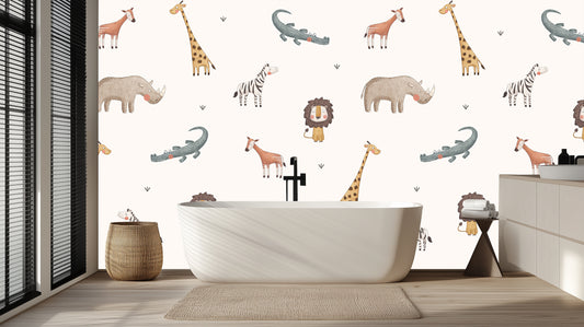 Whimsical Safari Animals wall mural - XWALLX