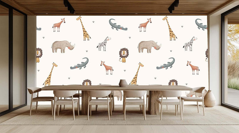Whimsical Safari Animals duvar kağıdı - XWALLX