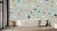 Humorous Charming Cat Collective wall mural 