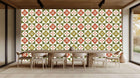 Geometrik Floral Karo Deseni duvar kağıdı - XWALLX