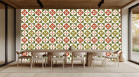 Geometric Floral Tile Design wallpaper - XWALLX