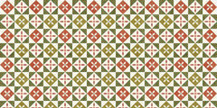 Geometric Floral Tile Design Wallpaper Mural