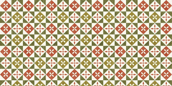 Geometrik Floral Karo Tasarımı Poster Duvar Kağıdı - Sample