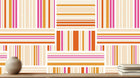 Vibrant orange Striped Wall Mural 