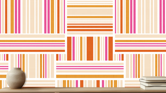 Vibrant Striped Wall Mural wall mural - XWALLX