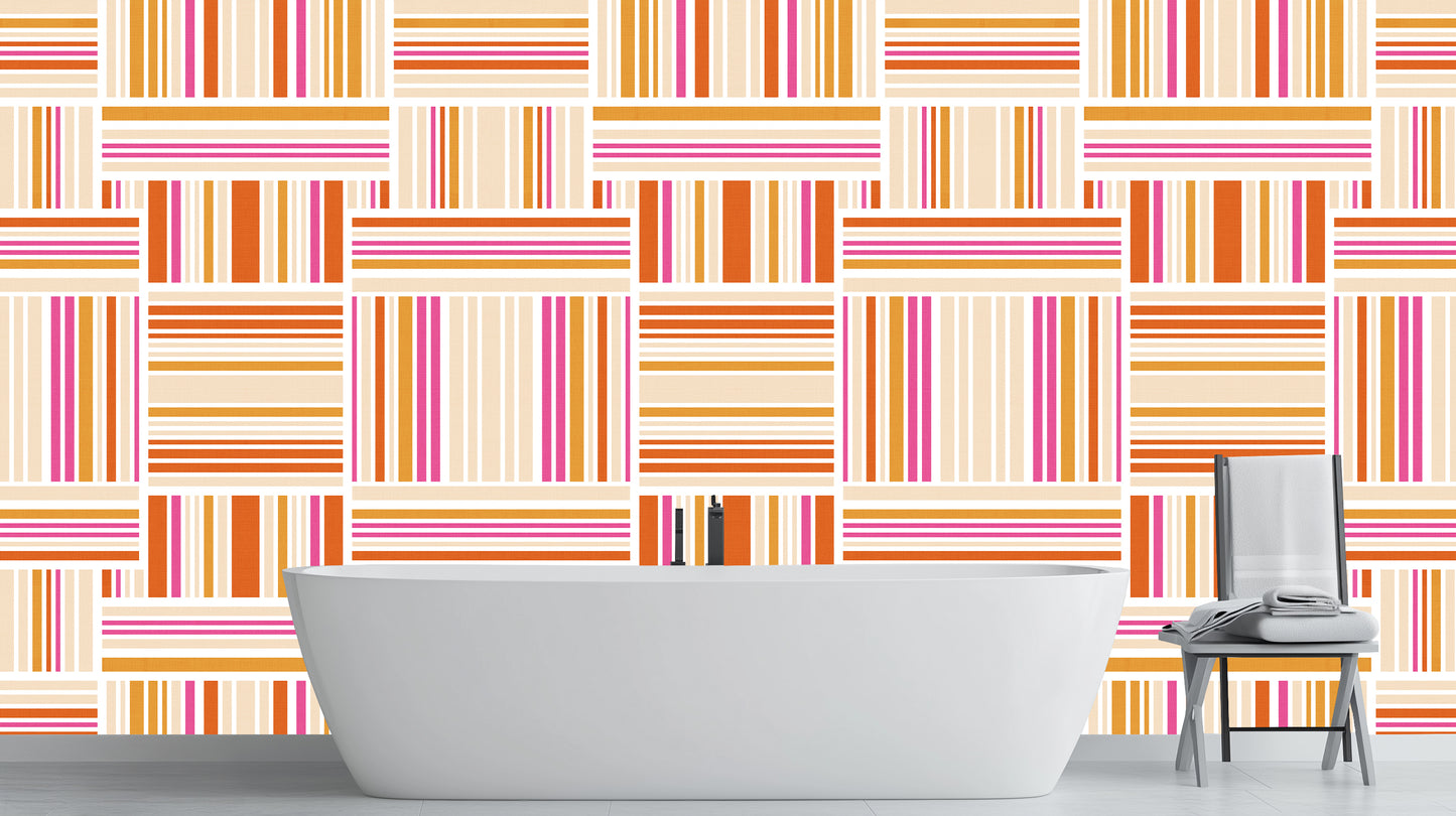 Vibrant Striped Wall Mural wallpaper mural - XWALLX