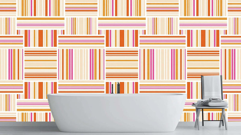 Vibrant Striped Wall Mural wallpaper mural - XWALLX