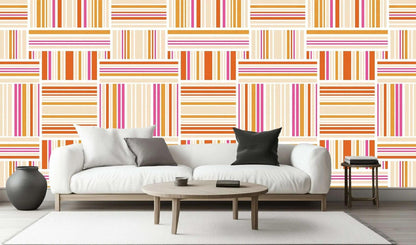 Vibrant Striped Wall Mural wall decor - XWALLX