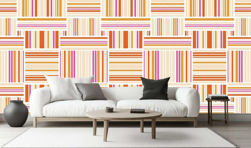 Vibrant Striped Wall Mural wall decor - XWALLX