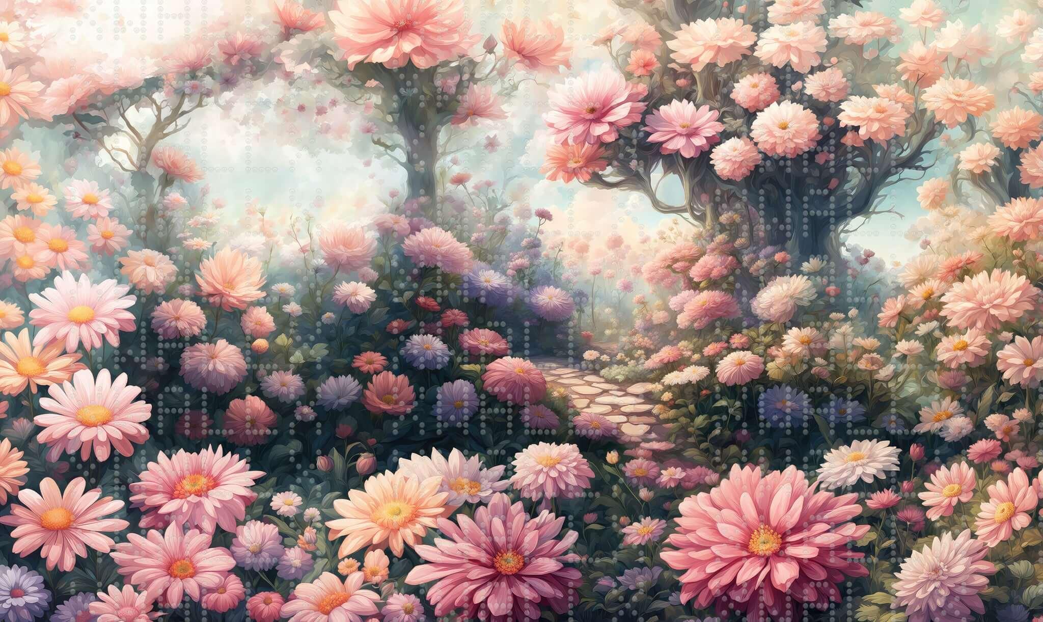 Blooming Garden Oasis Wall Mural
