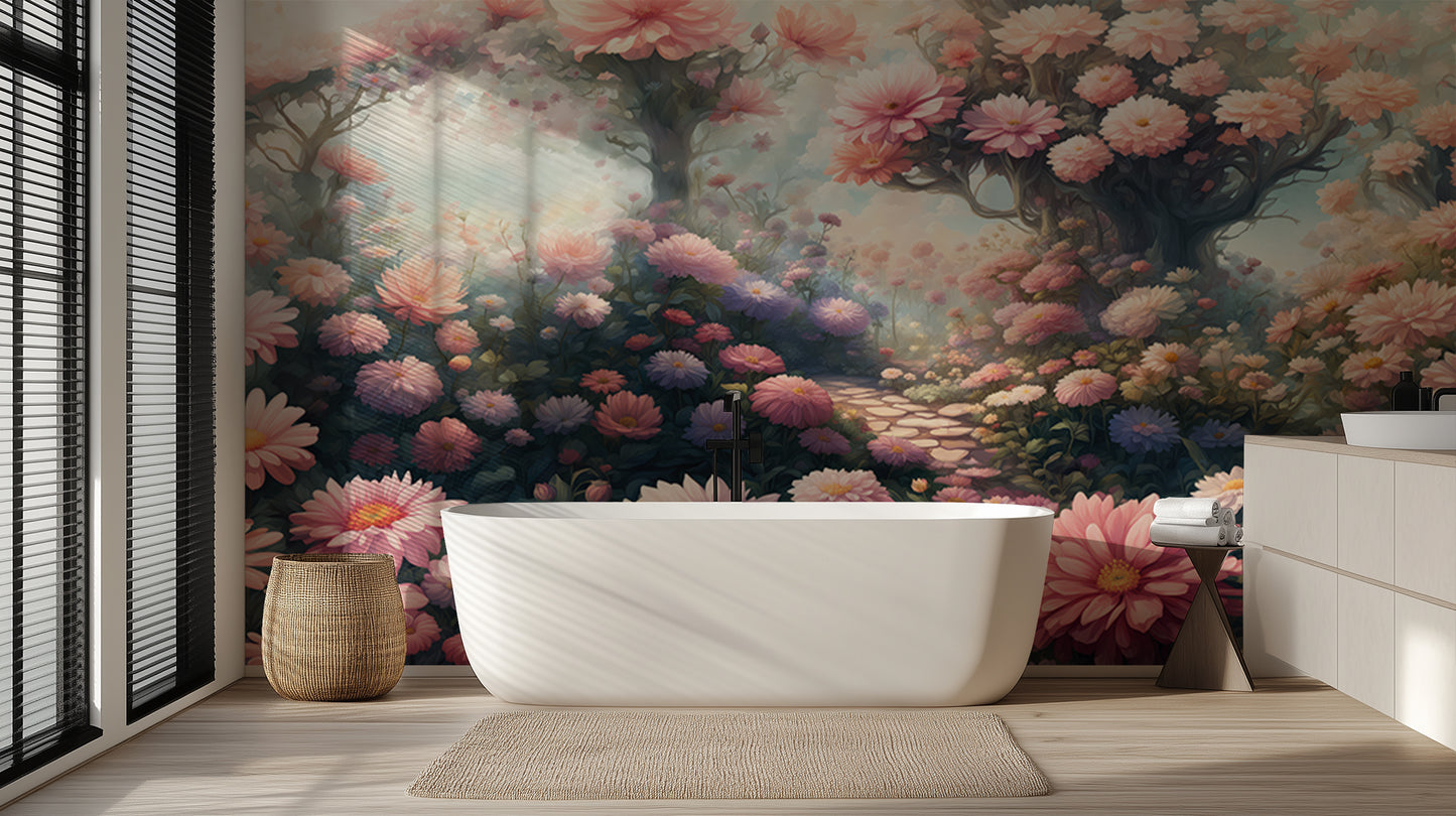 Blooming Garden Oasis wall mural Mural wallpaper mural - XWALLX