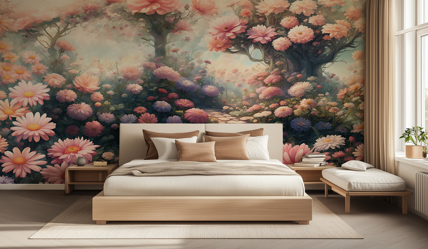 Blooming Garden Oasis wall mural Mural wall art - XWALLX
