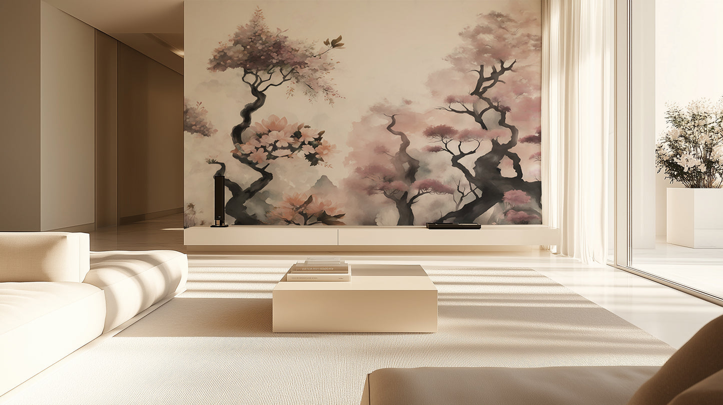 Blossoming Trees Watercolor wallpaper - XWALLX