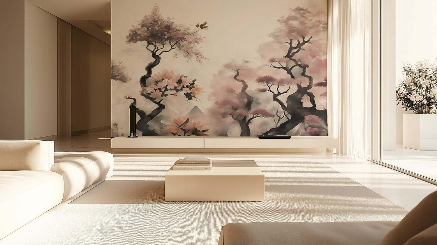 Blossoming Trees Watercolor wallpaper - XWALLX