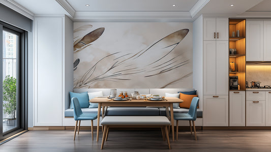 Delicate Feather Whispers wall mural - XWALLX