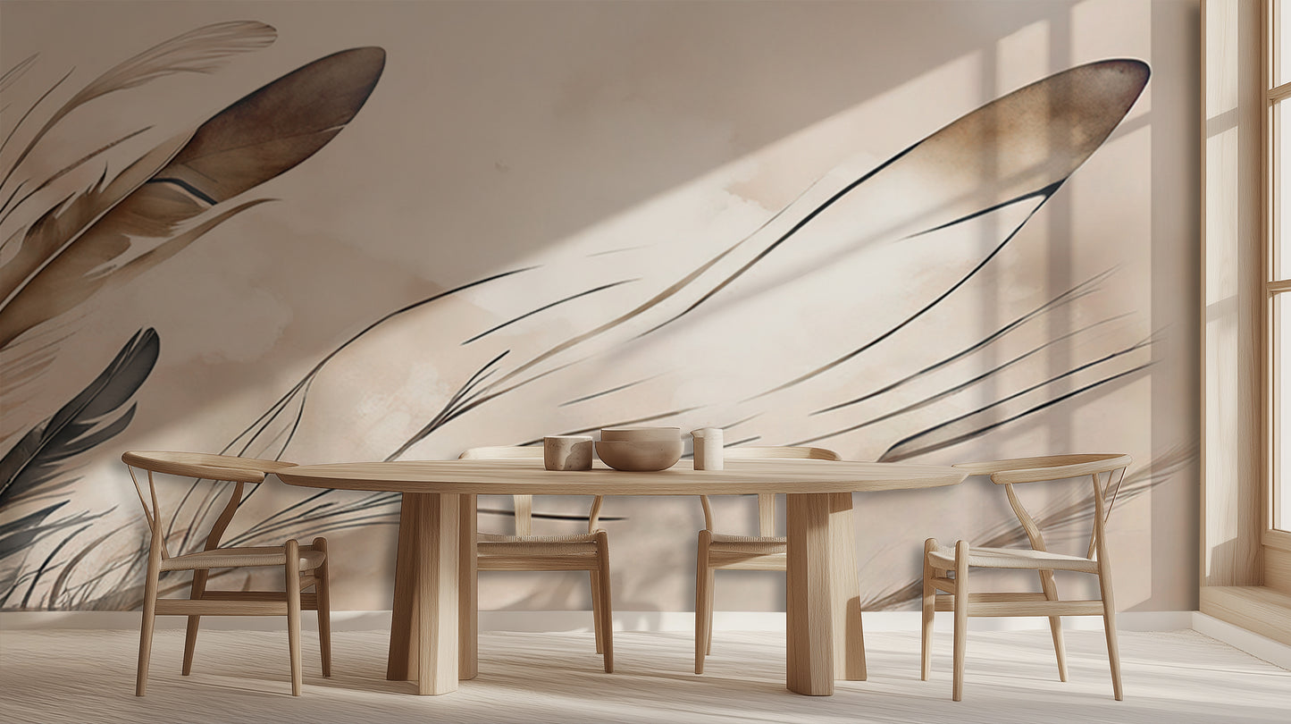 Delicate Feather Whispers wall art - XWALLX