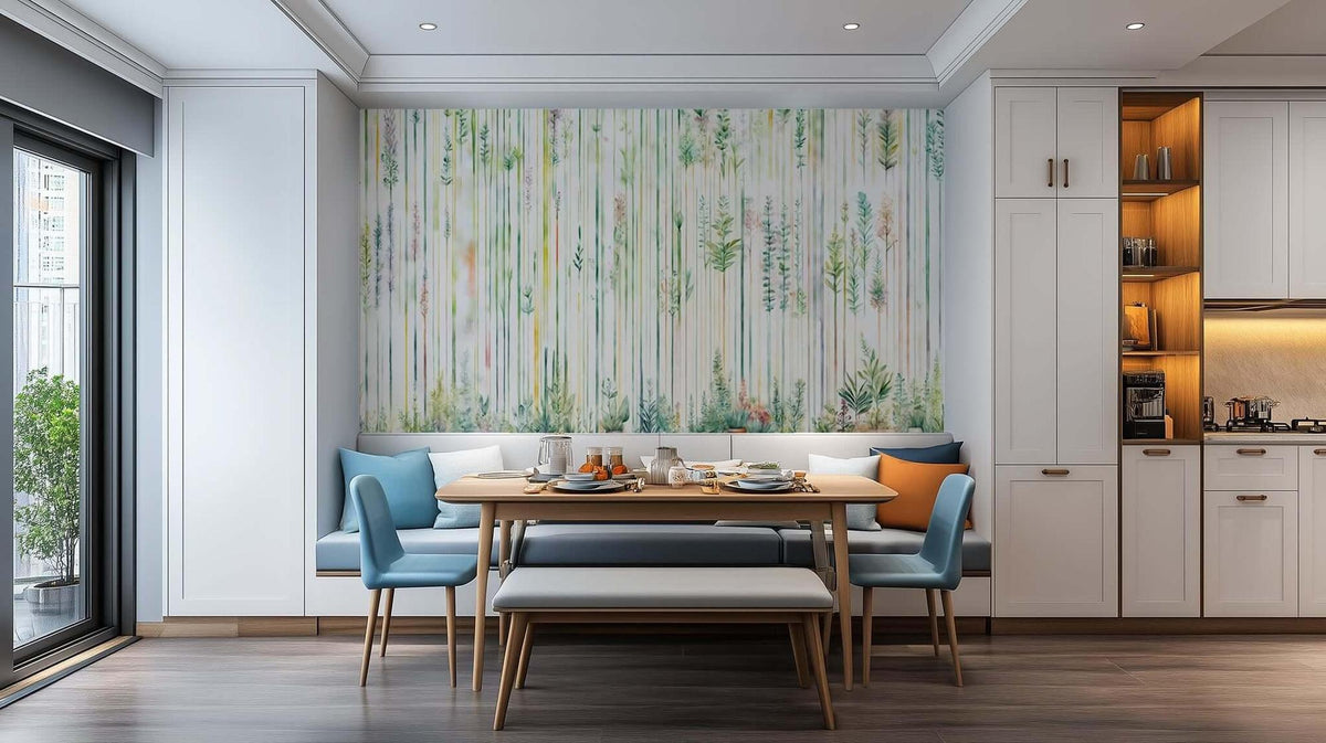 Delicate Botanical Stripes wall mural - XWALLX
