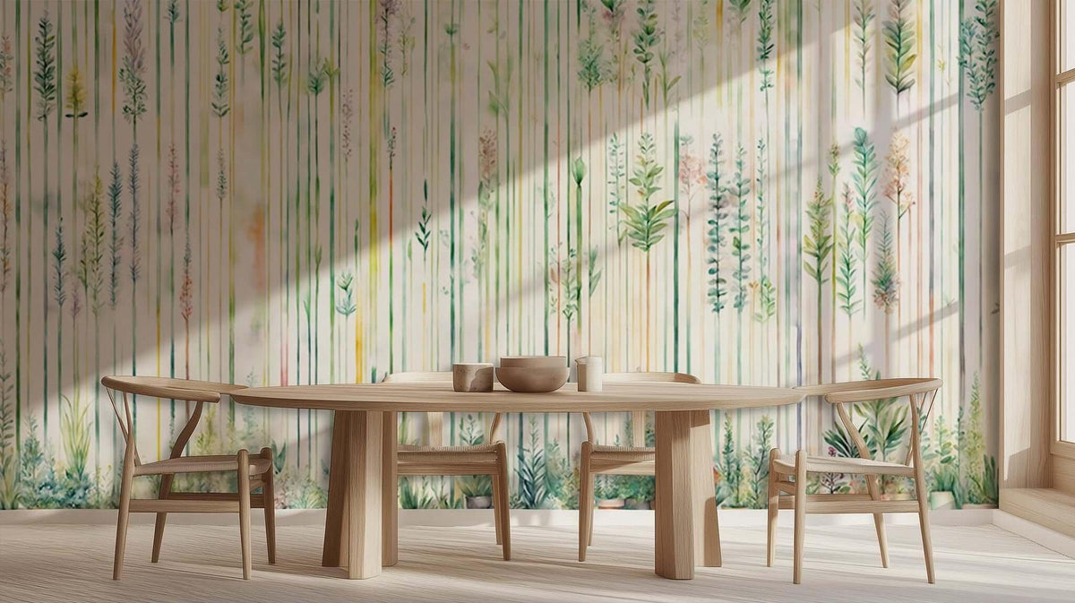 Delicate Botanical Stripes wall art - XWALLX