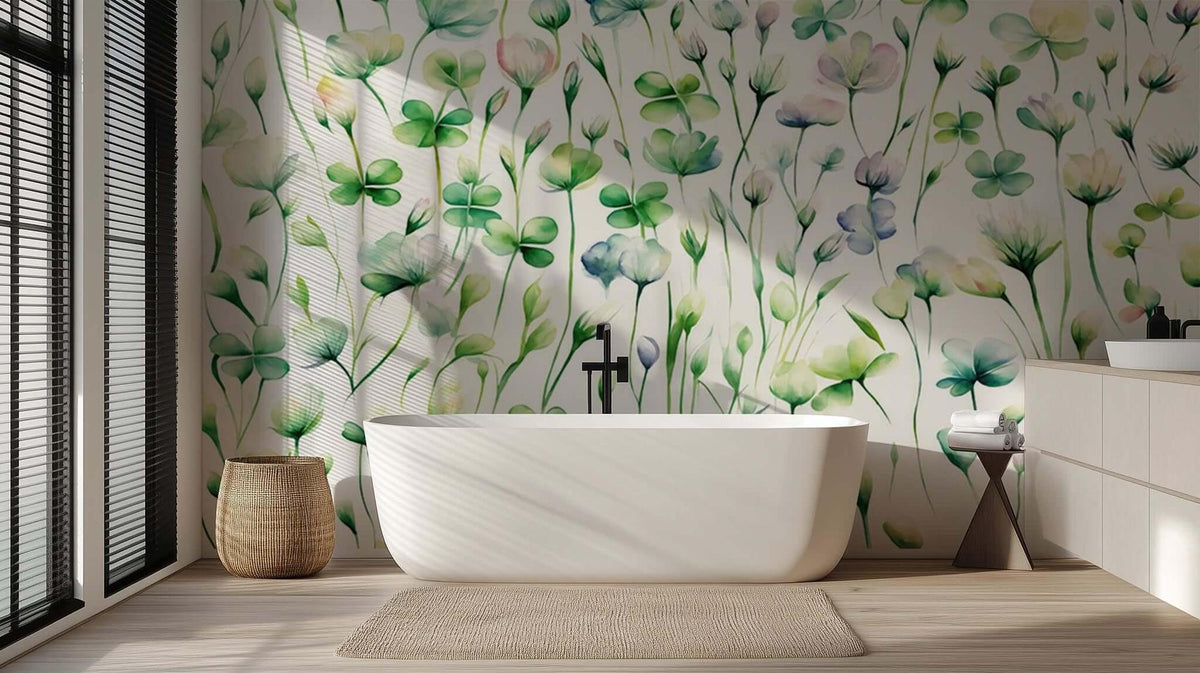 Pastel Clover Meadow wallpaper mural - XWALLX