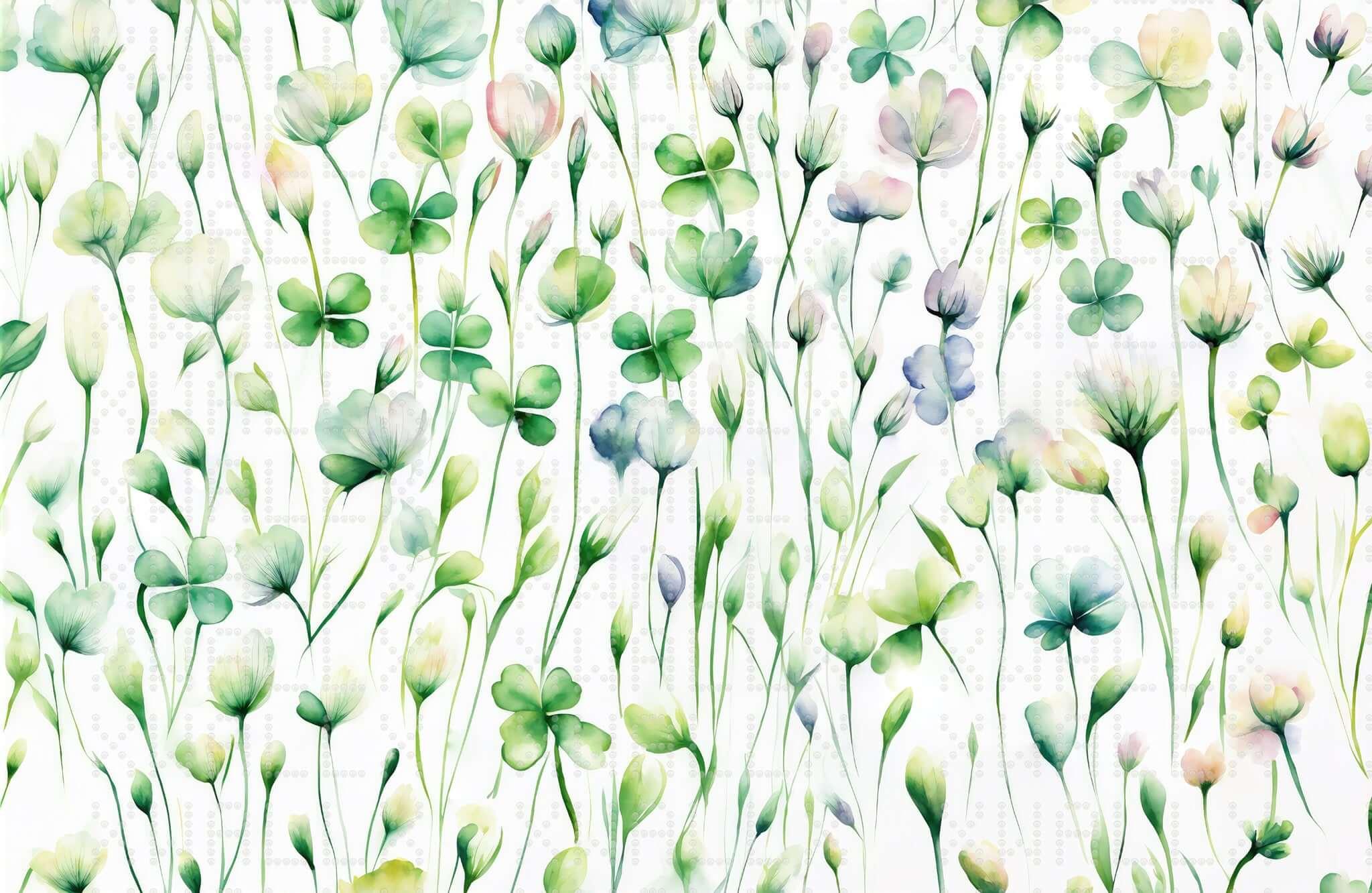 Pastel Yonca Çayırı Duvar Posteri