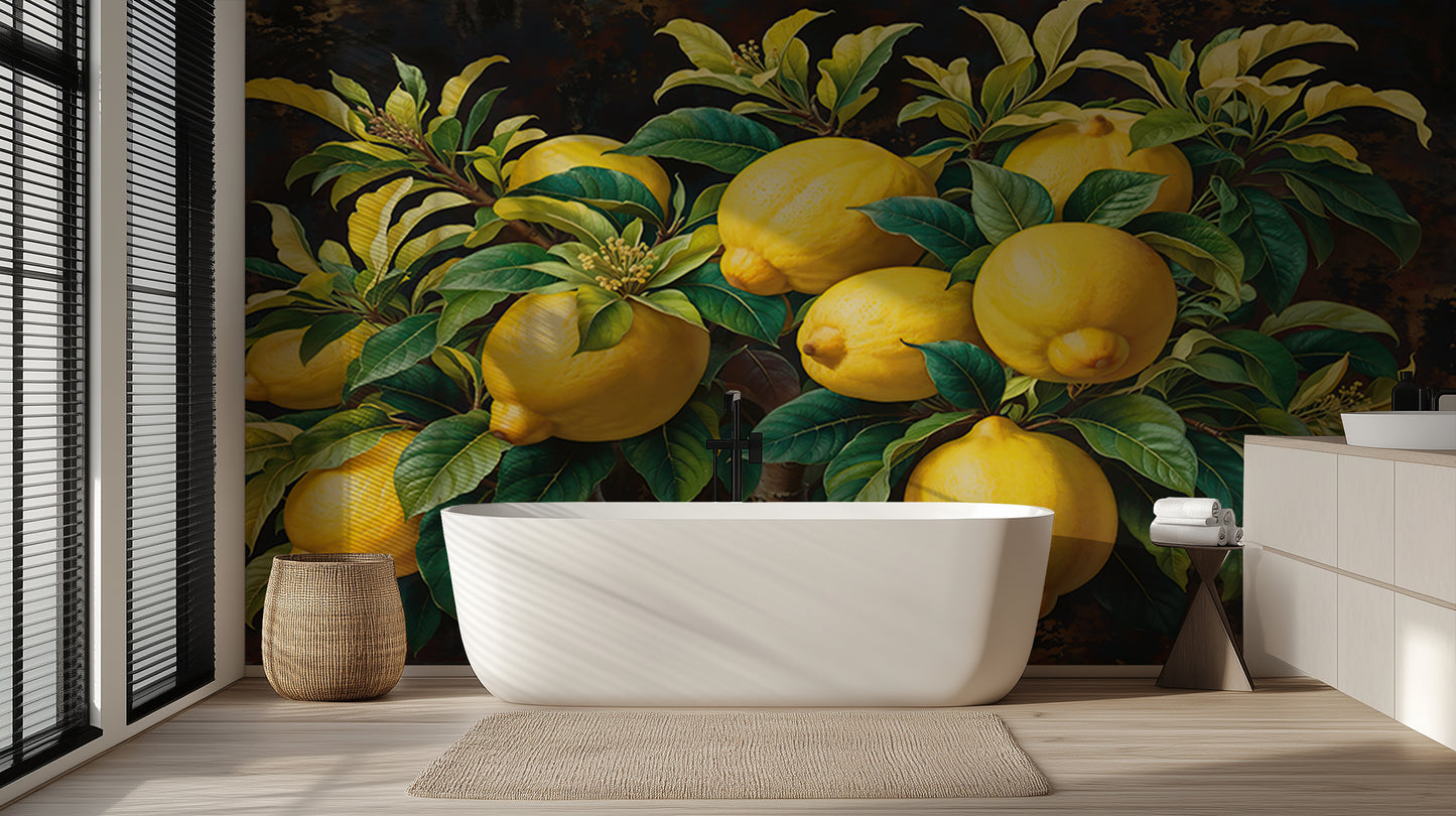 Vibrant Lemon Grove wallpaper mural - XWALLX