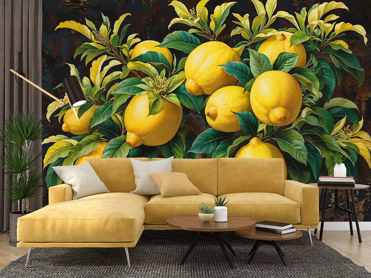 Vibrant Lemon Grove wallpaper mural – XWALLX