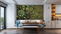 Yellow Lemon grove wall mural for a fresh kitchen feature wall