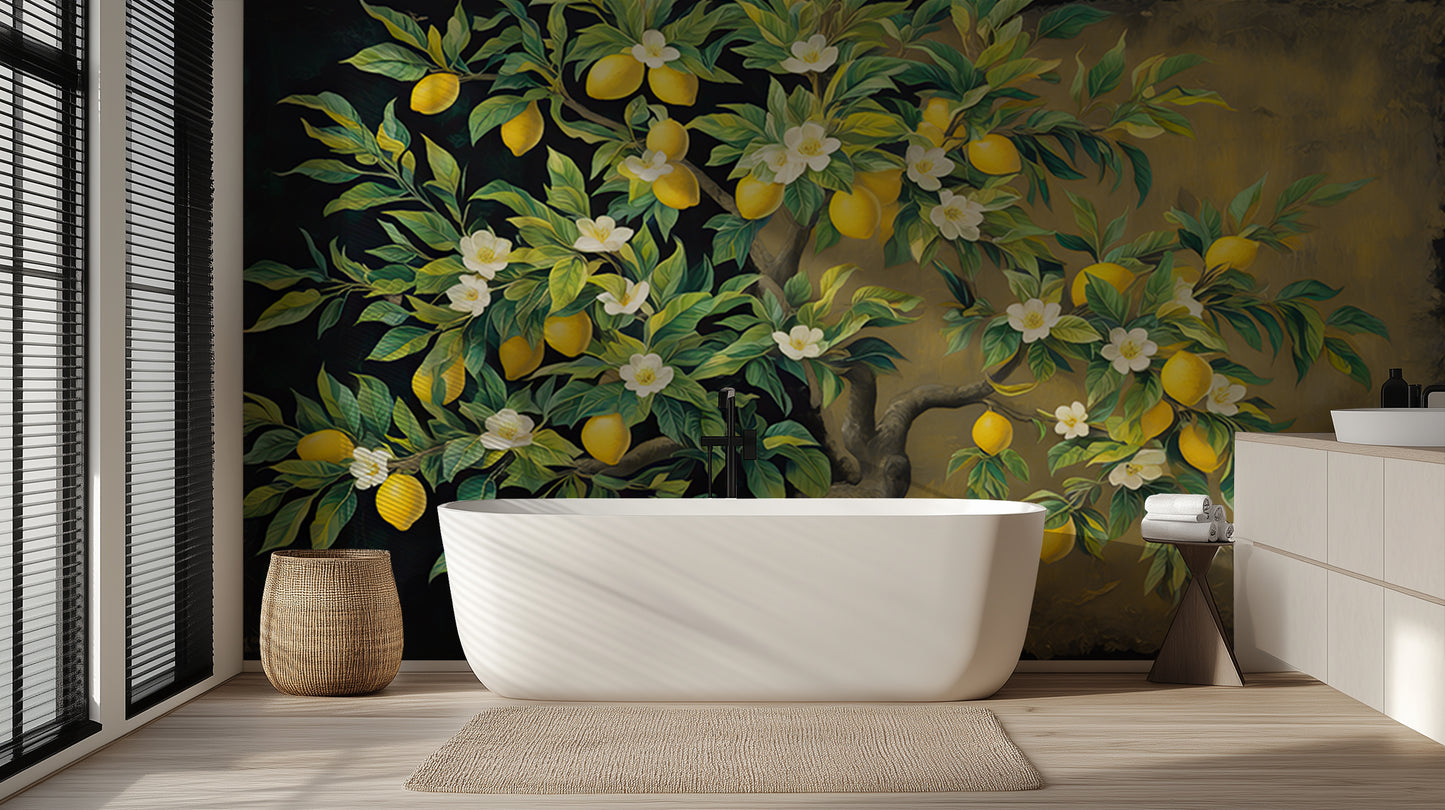 Vibrant Lemon Grove wallpaper mural - XWALLX