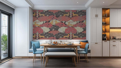 Running Deer Woodland wall mural Mural wall mural - XWALLX