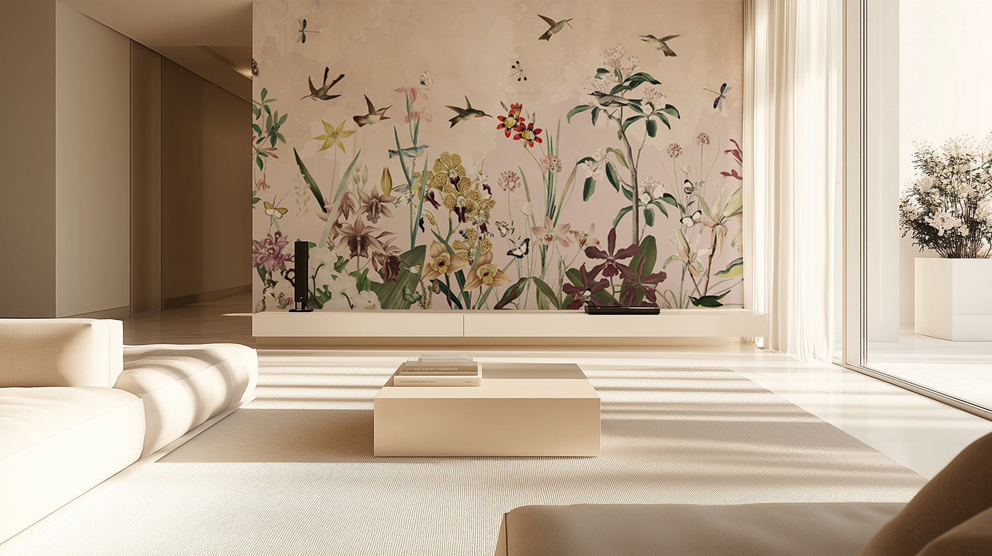 Hummingbirds Exotic Blooms wallpaper - XWALLX