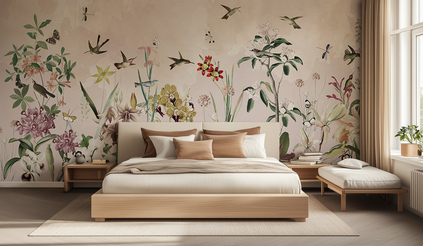 Hummingbirds Exotic Blooms wall decor - XWALLX