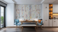 Watercolor Bloom Branches soft pastel wall mural 
