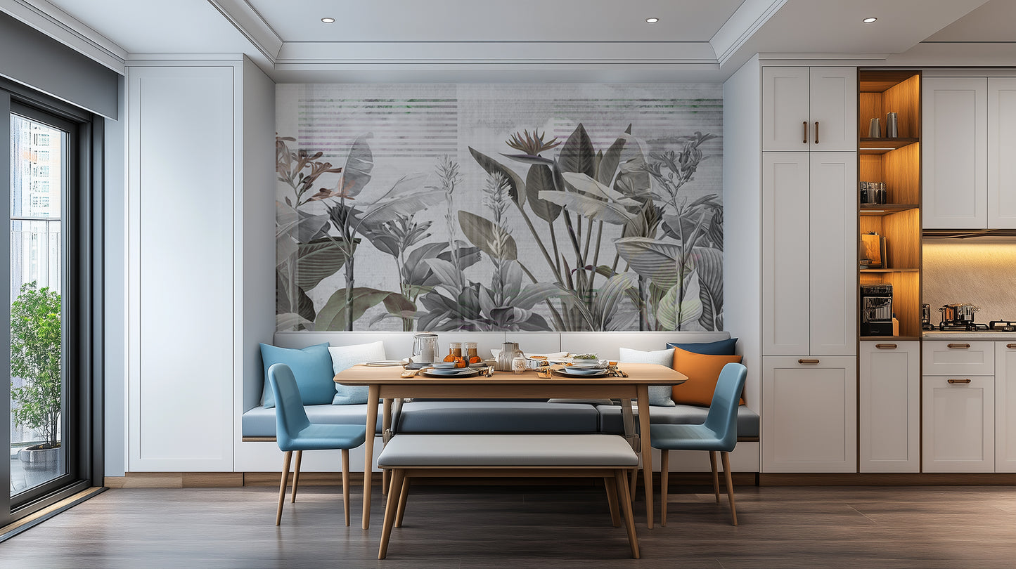 Tropical Botanical Serenity wallpaper mural - XWALLX