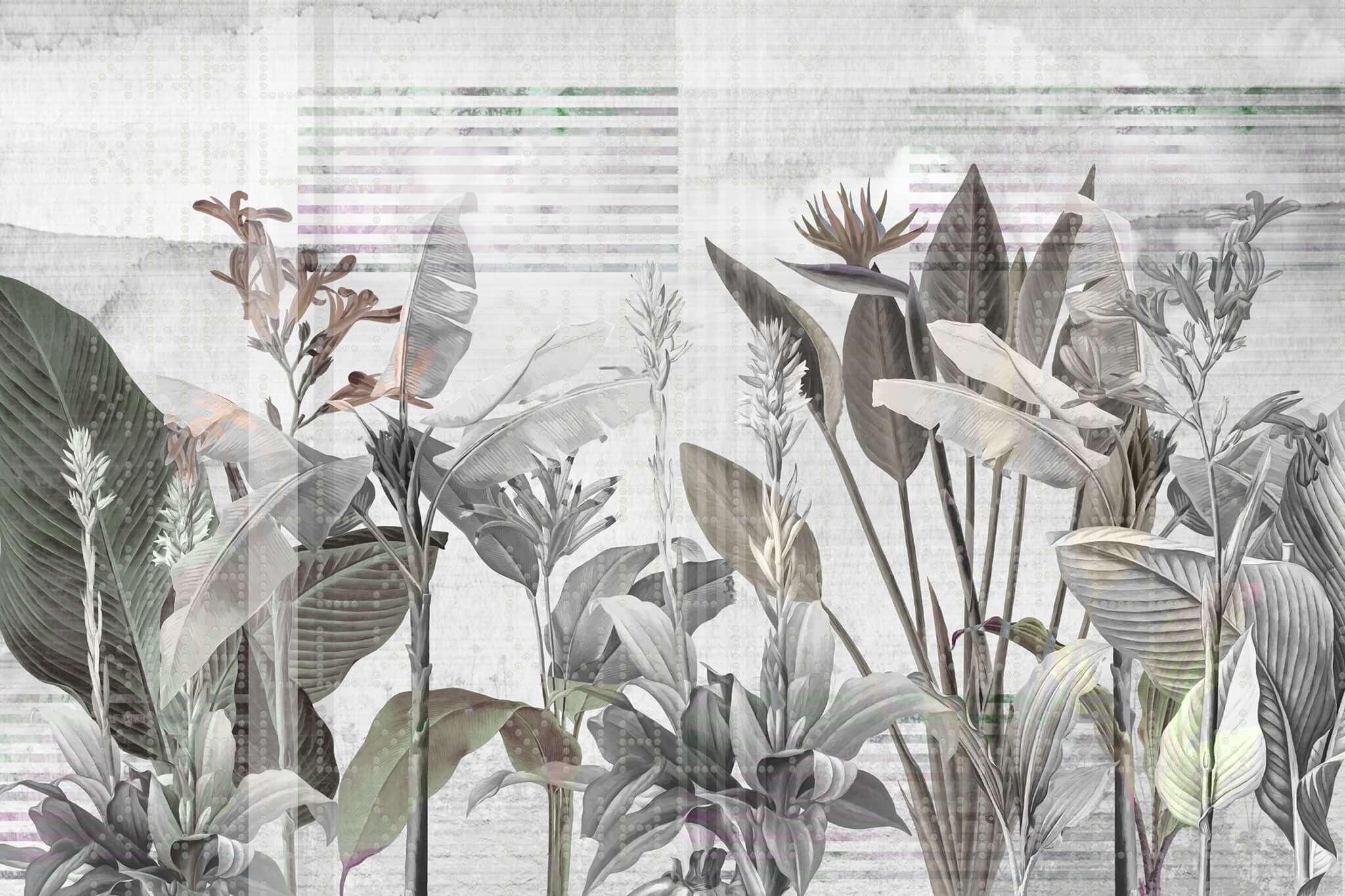 Tropical Botanical Serenity Wall Mural