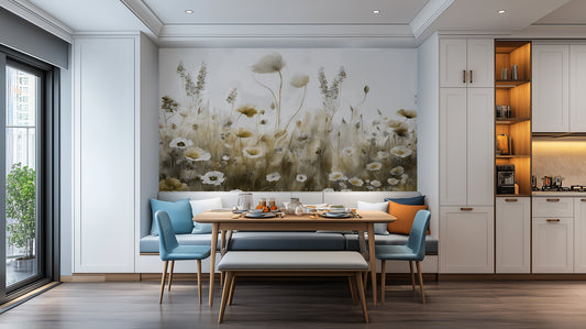 Whimsical Floral Meadow wall mural - XWALLX