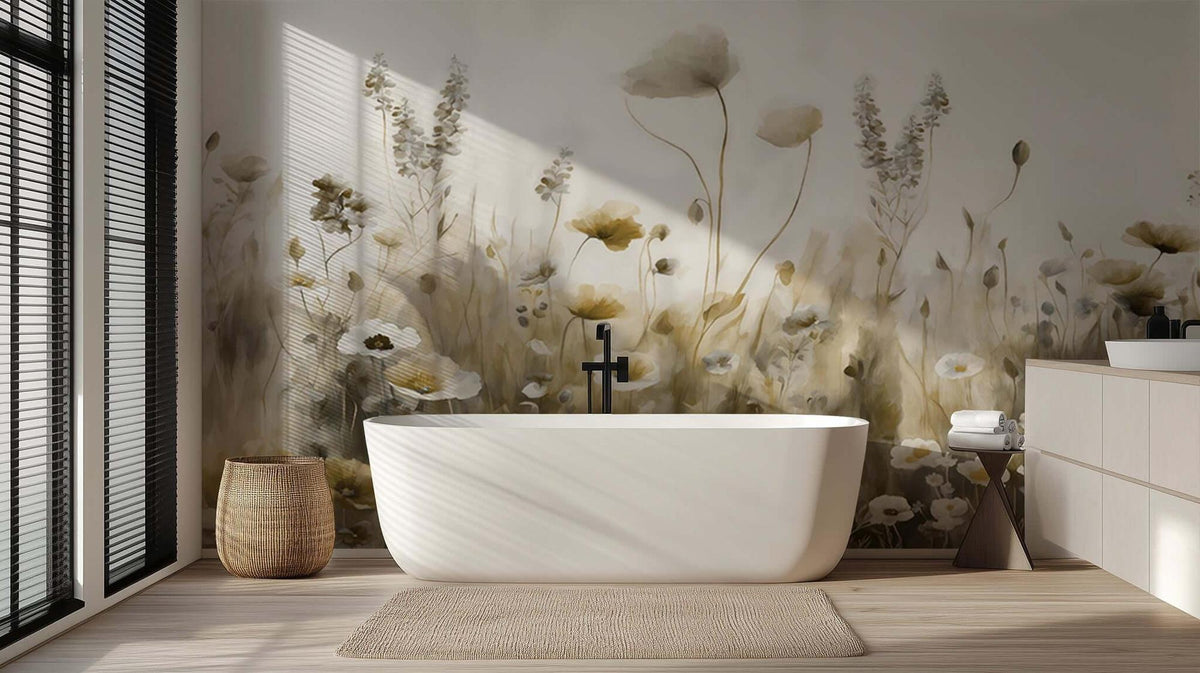 Whimsical Floral Meadow wallpaper mural - XWALLX