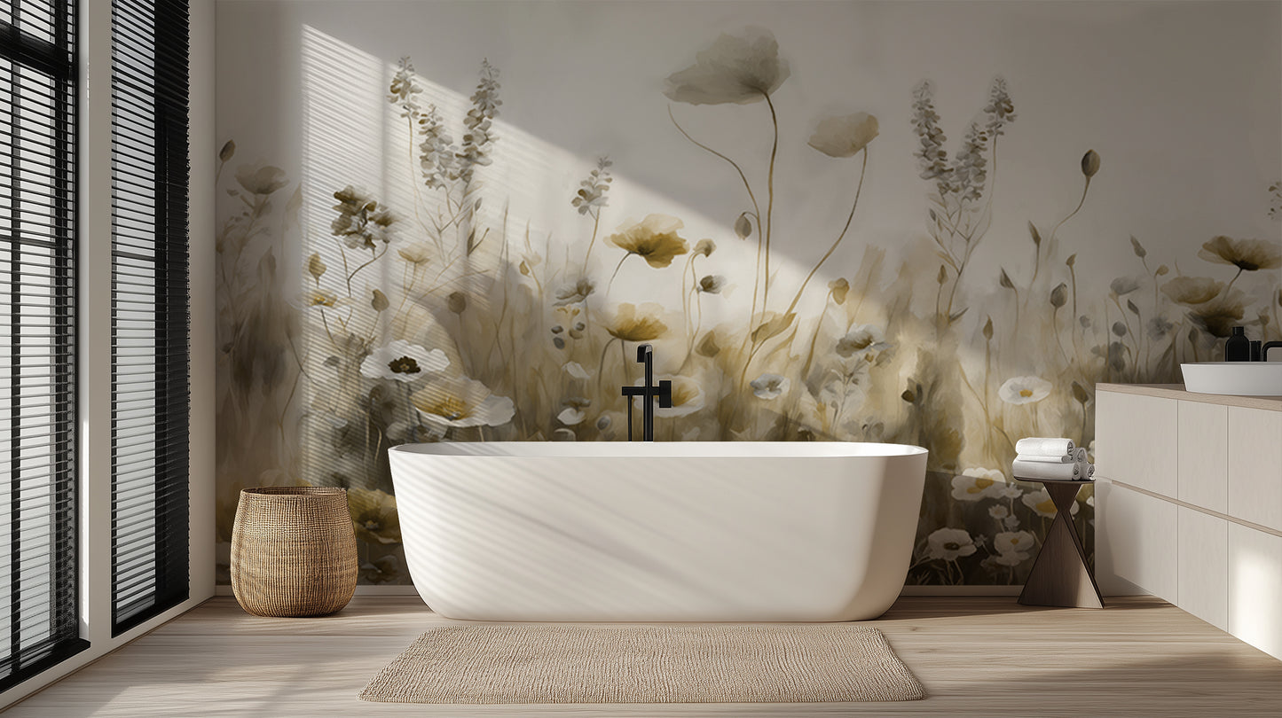 Whimsical Floral Meadow wallpaper mural - XWALLX