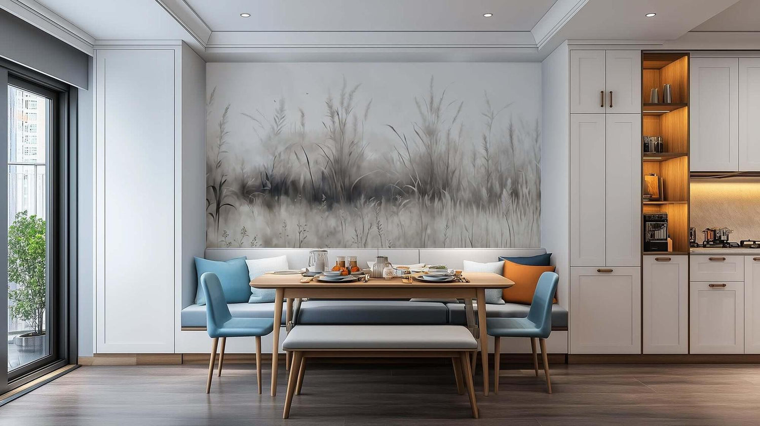 Modern Banyolar için Sakin Çayır Duvar Posteri - XWALLX