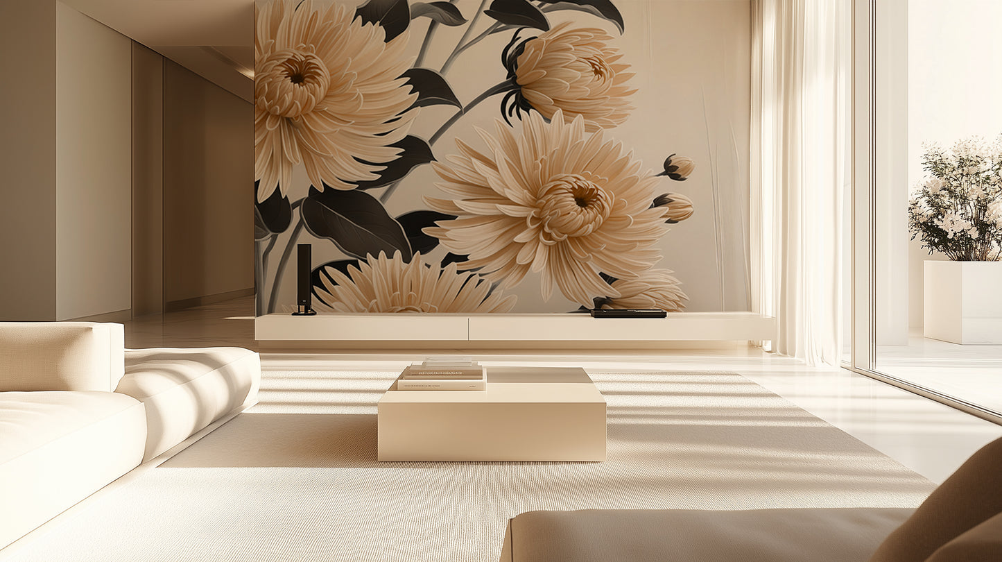Elegant Floral Wall Mural for Serene Spaces wallpaper mural - XWALLX