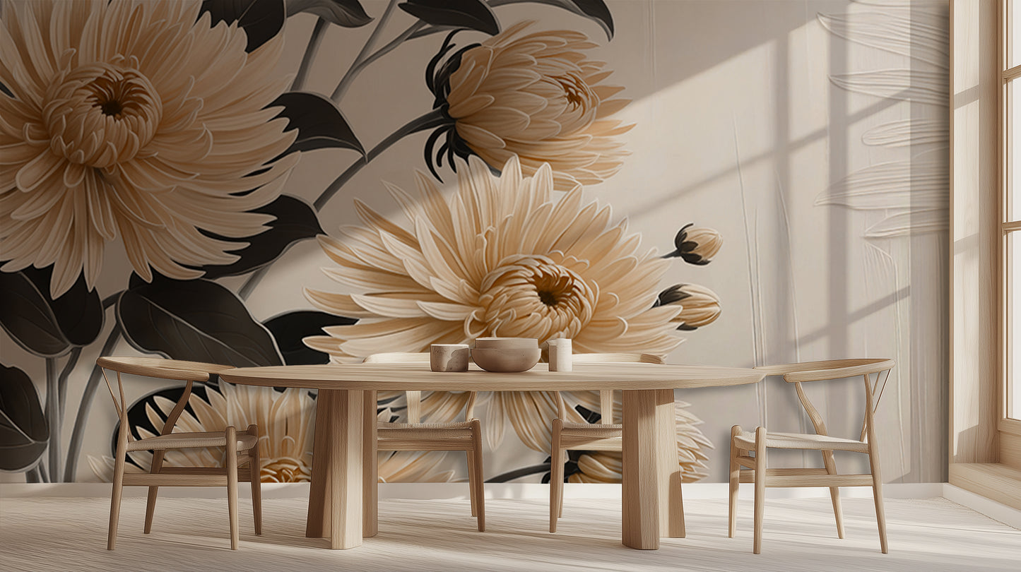 Elegant Floral Wall Mural for Serene Spaces wallpaper - XWALLX